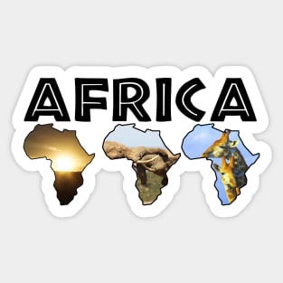 African Wildlife Continent Trio Collage Sticker